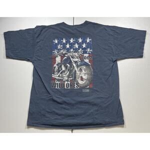 Vintage Hollister Motorcycle Shirt Men’s XL Blue American Return Of The Wild One